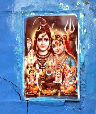 Modern colored tile, Shiva and Parvati